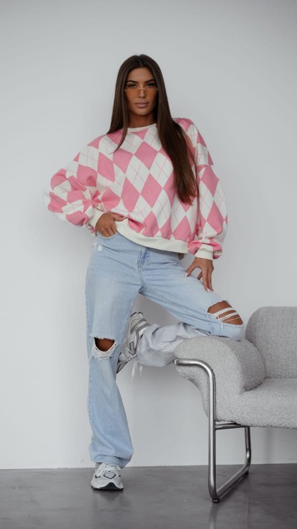 różowe romby bluza bawełniana.jpeg