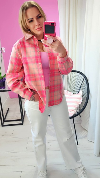bawełniana koszula w kratę beż z różem.jpg