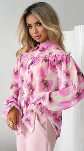 KOSZULA MERESZKA RÓŻOWE KWIATY LA BLANCHE.jpg