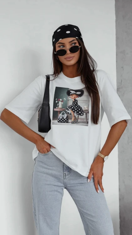 biały t-shirt dziewczynka w groszki bocca.jpg