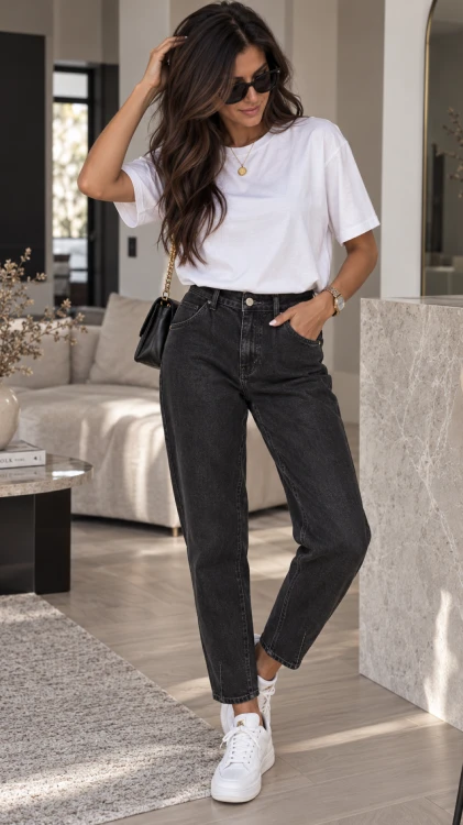 czarne jeansy momfit damskie.png