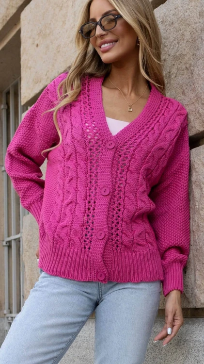 kardigan sweter fuksja bocca.jpg
